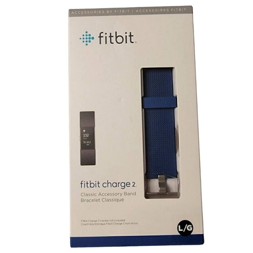 New Fitbit Classic Band for Charge 2 Fitness Activity Large Blue L/G